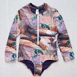 Wet Swimwear Kids Girls 8 Youth One Piece Swimsuit Rashguard Sea Turtle Print 8Y